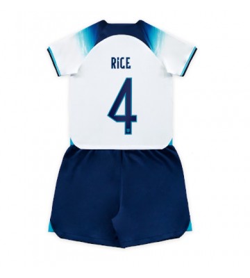 England Declan Rice #4 Hemmaställ Barn VM 2022 Kortärmad (+ Korta byxor)